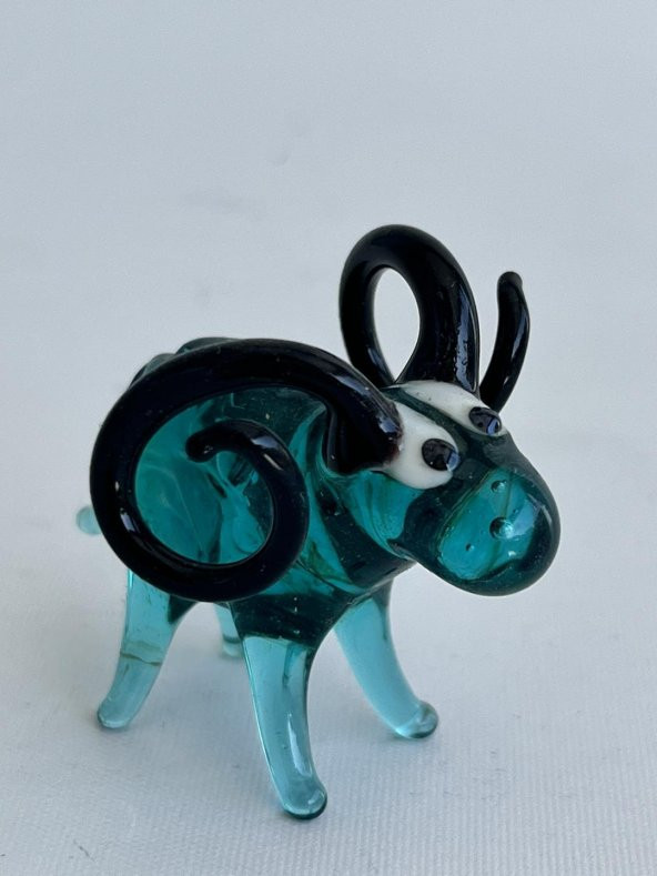 El Yapımı Murano Cam Koç Biblo A72-03 - Resim 5