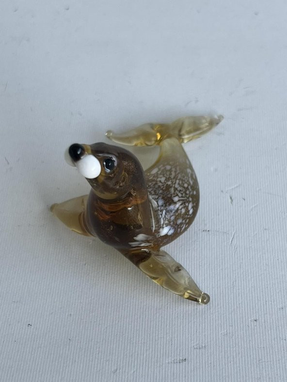 El Yapımı Murano Cam Fok Balığı Biblo A82-03 - Resim 2