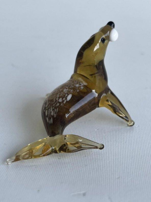 El Yapımı Murano Cam Fok Balığı Biblo A82-03 - Resim 4