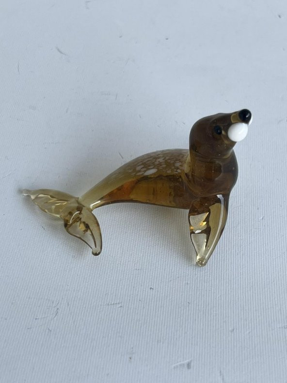 El Yapımı Murano Cam Fok Balığı Biblo A82-03 - Resim 5