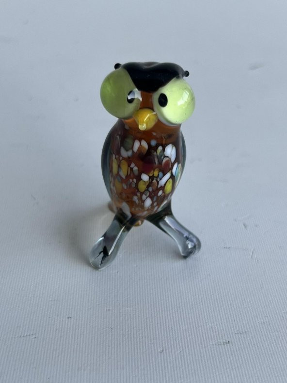 El Yapımı Murano Cam Baykuş Biblo A83 - Resim 5