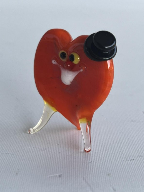 El Yapımı Murano Cam Kalp Biblo A90-02 - Resim 2