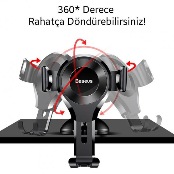 Baseus Otomatik Mekanizma Gravity Torpido Üstü Araç İçi Telefon Tutucu Araç Tutucu Sarsılmaz Vantuzlu - 2