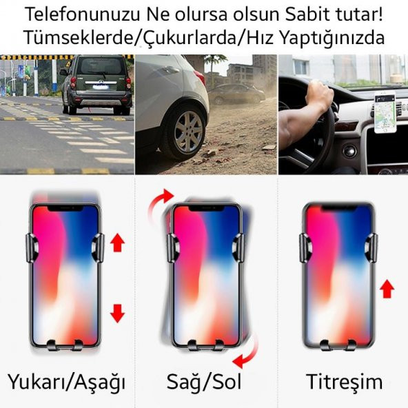 Baseus Otomatik Mekanizma Gravity Torpido Üstü Araç İçi Telefon Tutucu Araç Tutucu Sarsılmaz Vantuzlu - 6