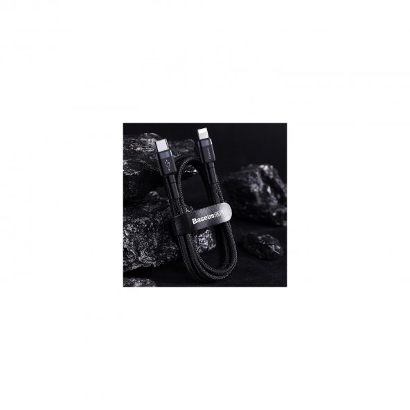 Baseus PD18W Cafule Series Type-C To Lightning Hızlı Şarj Kablosu 1 mt - Siyah - Gri - 2