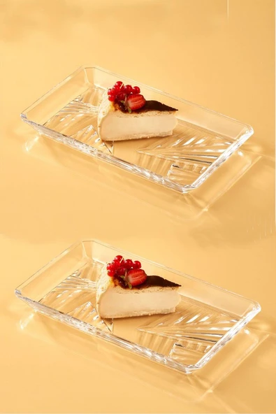 Paşabahçe 68153  Madlen 2’li Dikdörtgen Küçük Servis Tabağı 22X12 cm ürün görseli 1