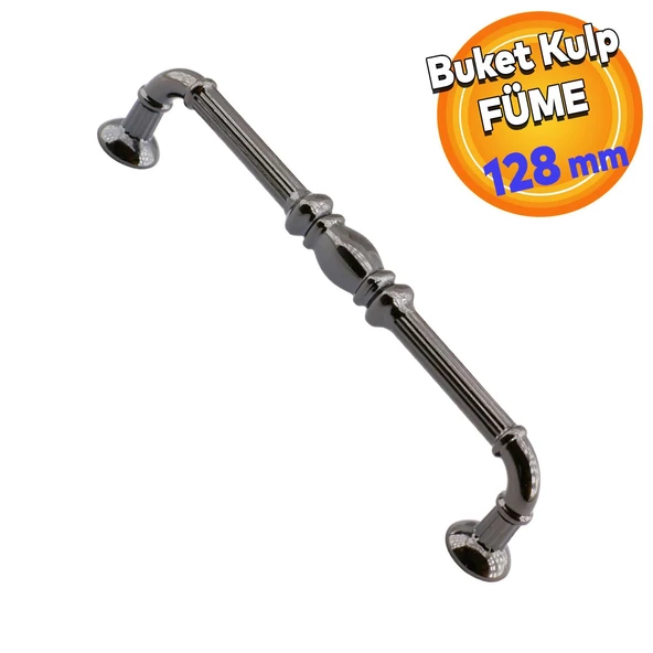Buket Mobilya Mutfak Dolabı Çekmece Dolap Kulpu Kulpları Kulbu Füme (128 MM-12.8 CM) Metal Kulp