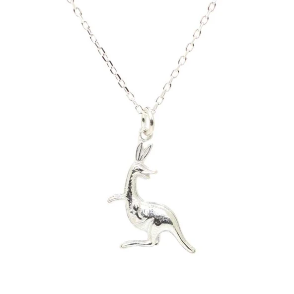 925 Ayar Gümüş Kanguru Charm Kolye - Resim 4