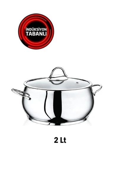 Safinox Bella Derin Çelik 16x10 Cm İndiksiyon Tencere 2 Lt ürün görseli 1