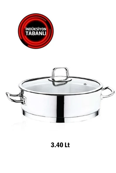 Safinox Çelik Vision 3.40 Litre 24x8 Cm İndiksiyon Karnıyarık Çelik Tencere ürün görseli