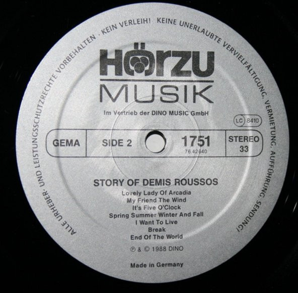 Demis Roussos – Story Of Demis Roussos (Träume Unter Südlicher Sonne) pop folk plak alithestereo - 4