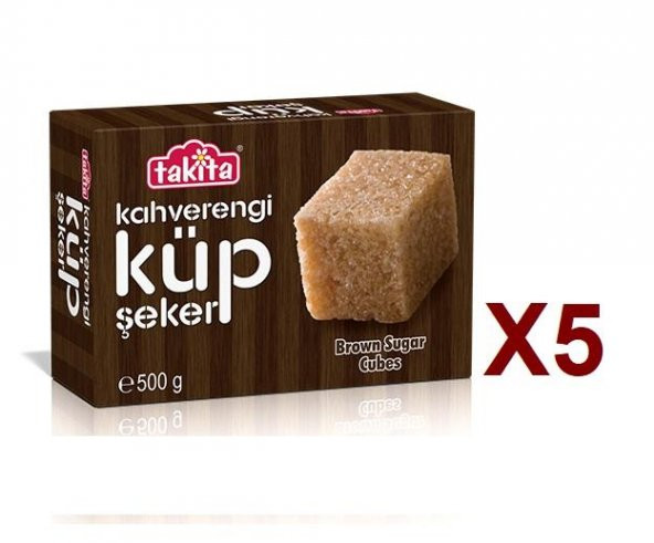 Takita Kahverengi Küp Şeker 500 gr 5 Adet