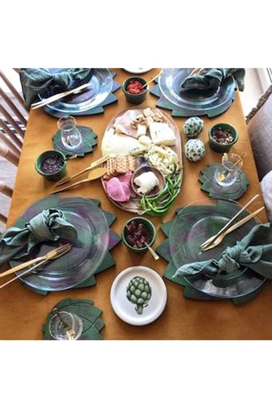 Enginar Ahşap Supla - Amerikan Servis - Tabak Altı Ahsap Supla