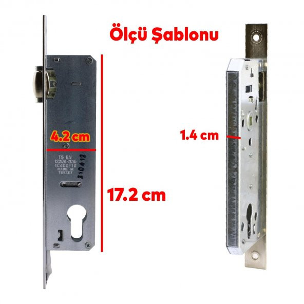 Kale Kapı PVC Kapı Çelik Ahşap Kapı Gömme Kilit Gövde Kilidi Gövdesi Silindirli Yale Makaralı 30 mm - 2