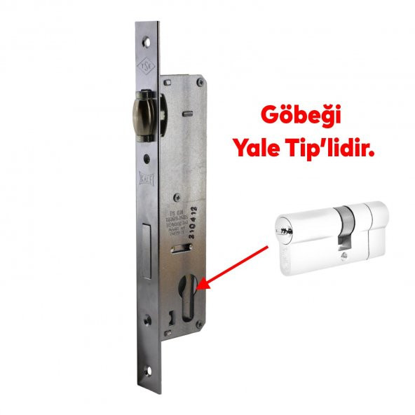 Kale Kapı PVC Kapı Çelik Ahşap Kapı Gömme Kilit Gövde Kilidi Gövdesi Silindirli Yale Makaralı 30 mm - 3