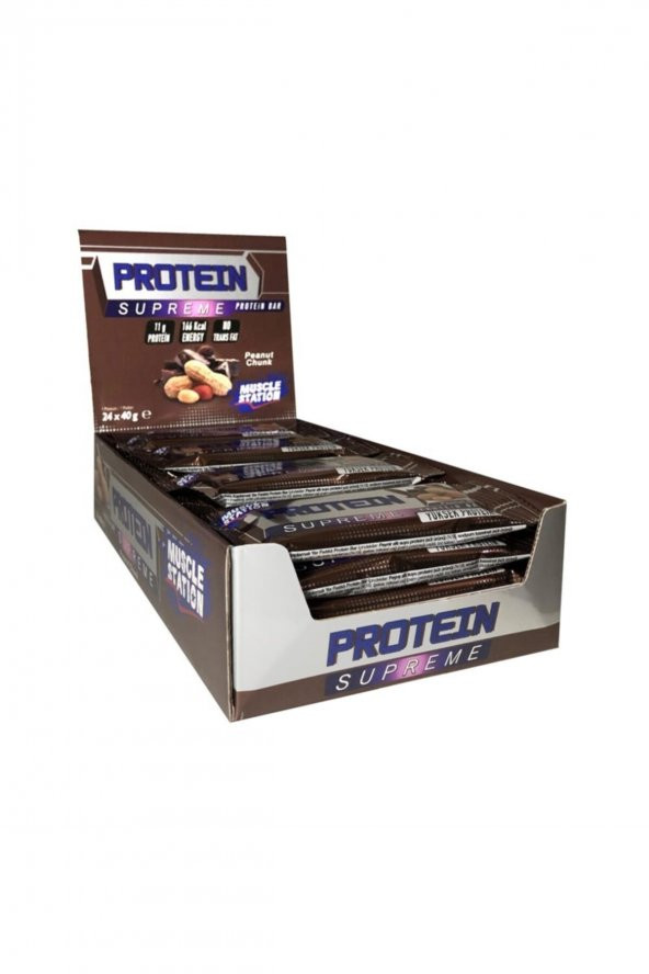 Musclestation Supreme Peanut Chunk Yer Fıstıklı Bar 40g X 24 Adet