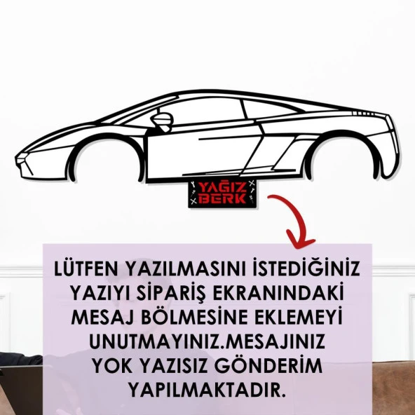 Veraart Işıklı Kişiselleştirilebilir Araba Temalı Tablo Lamborghini Dekoratif Gece Lambası 80 cm - 4