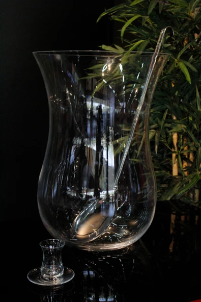 Paşabahçe El İmalatı Kristal Büyük Boy Çay Bardağı Dekorlu Vazo 38060 - 2