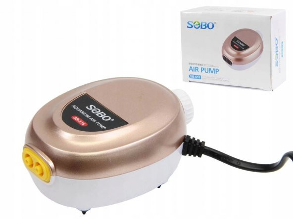 Sobo Sessiz Ayarlanabilir Çift Çıkışlı Akvaryum Hava Motoru 3W 2x3.4LT/DAK SB-618 - 2
