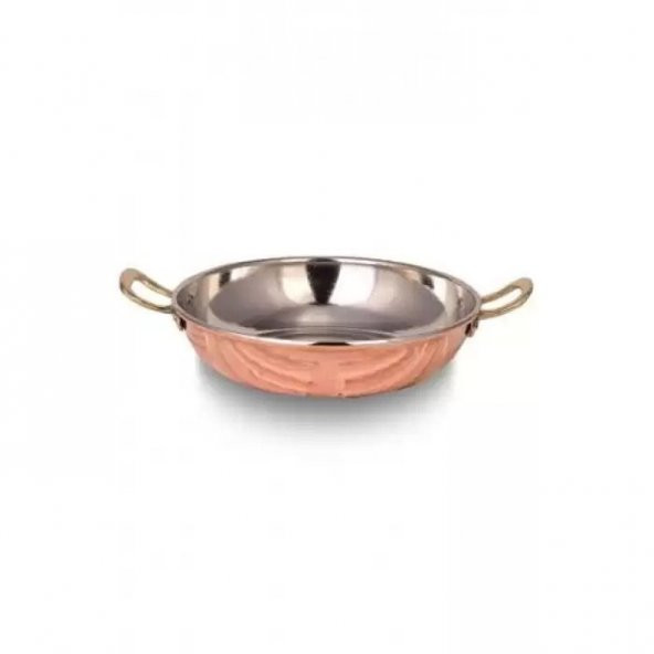 Bakır Çelebi Tava 5 No 22 Cm El Dövme Kırmızı Turna - 1