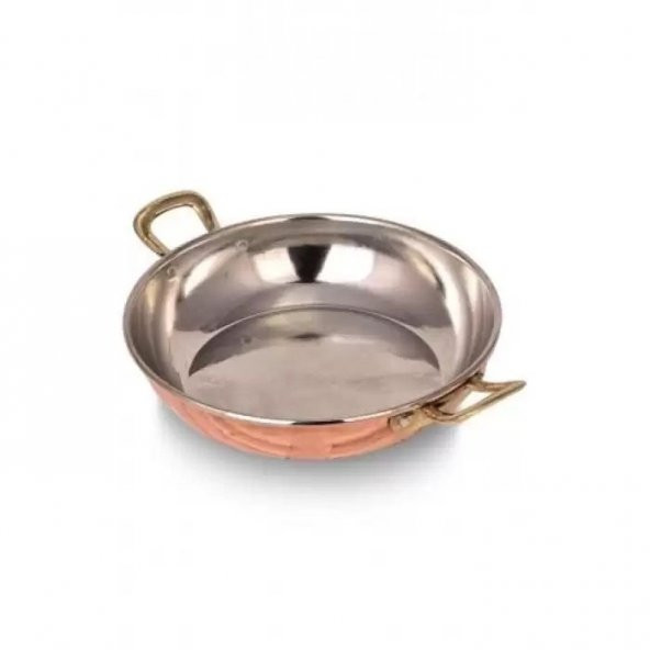 Bakır Çelebi Tava 5 No 22 Cm El Dövme Kırmızı Turna - 3