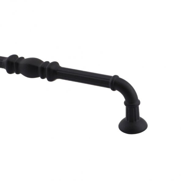 Mobilya Mutfak Dolabı Çekmece Dolap Kapak Kulpu Kulbu Mat Siyah 128 mm Metal Kulp - Resim 4