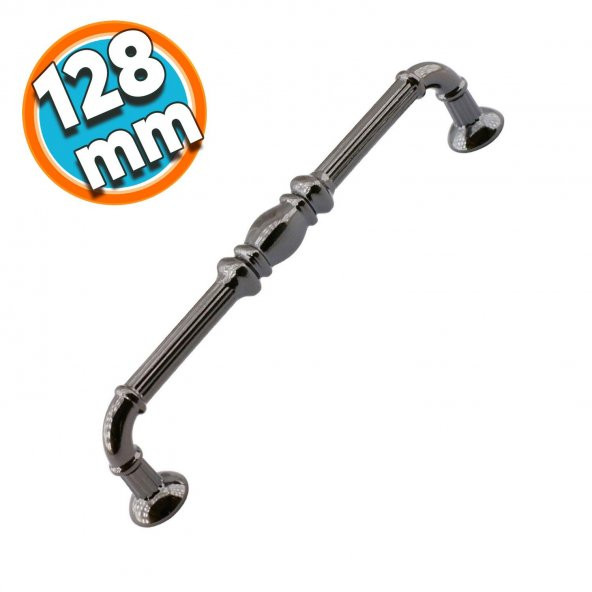 Mobilya Mutfak Dolabı Çekmece Dolap Kapak Kulpu Kulbu Füme 128 mm Metal Kulp