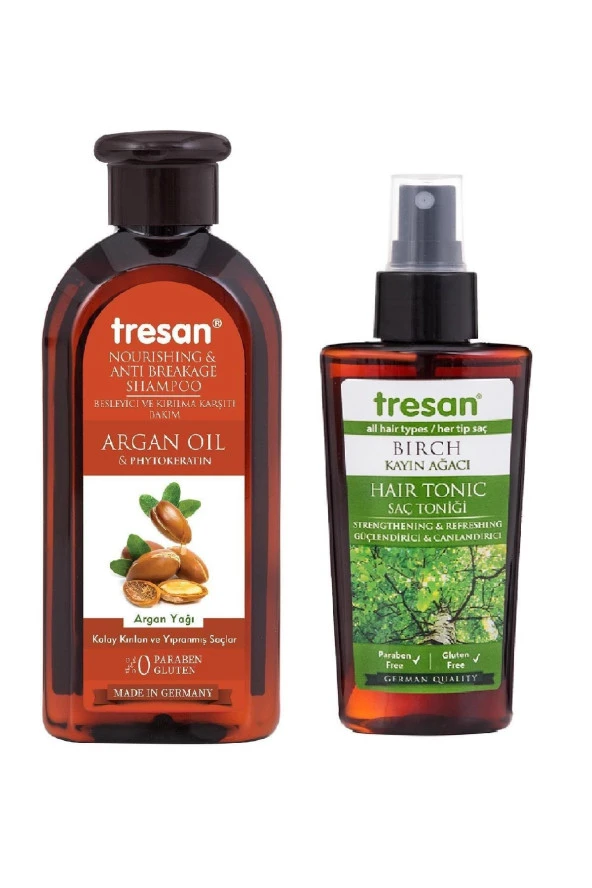 Tresan Argan Yağı Şampuanı 300 ml + Tresan Saç Toniği Kayın Ağacı 125 ml