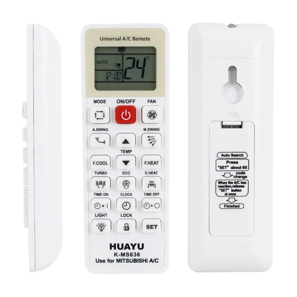 HUAYU KK K-MS636 MITSUBISHI UNIVERSAL AKILLI KLİMA KUMANDASI - 1
