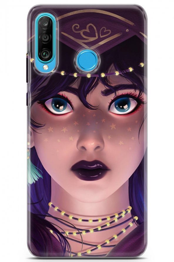 Huawei P30 Lite Kılıf Orijinal Seri Anime 23 Hint Anime Telefon Kabı Mor