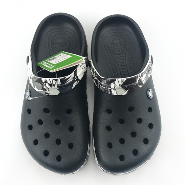 CROCS CROCBAND  SİYAH GRİ YILDIZ BANT DESENLİ