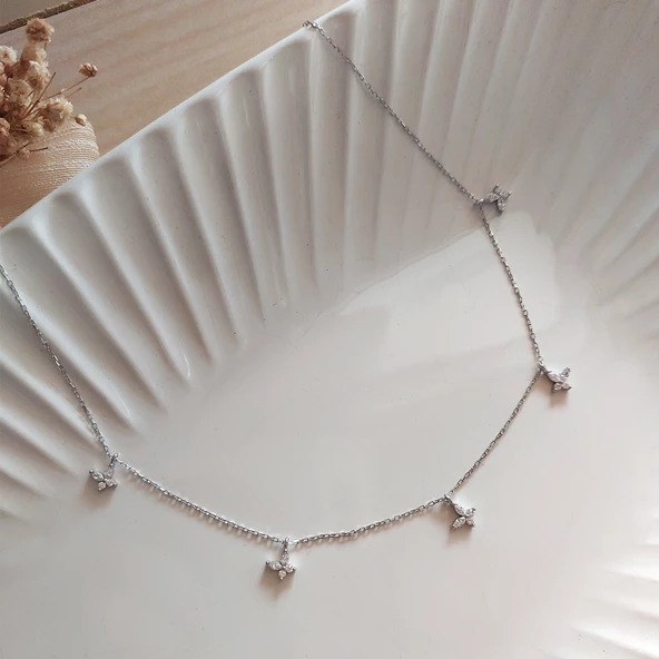 Vaoov 925 Ayar Gümüş Rodyumlu Kelebek Kolye - Resim 2