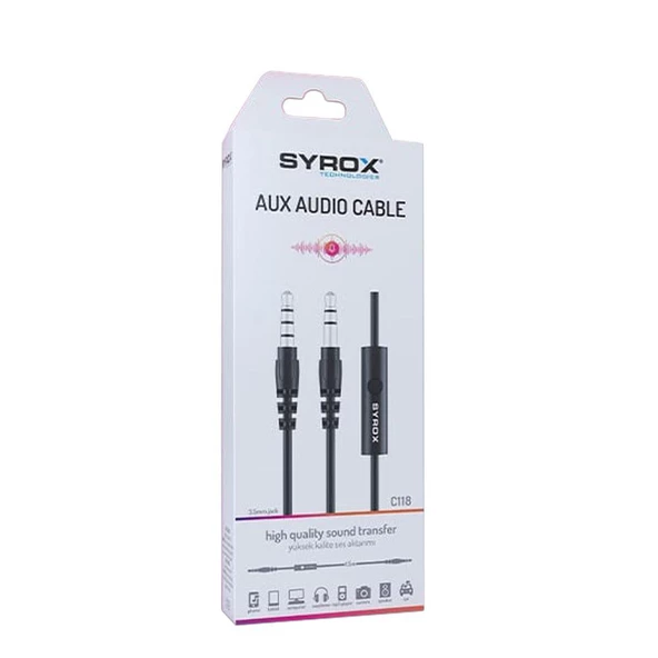 Syrox Mikrofonlu 1.5 Mt Aux Kablo - 3