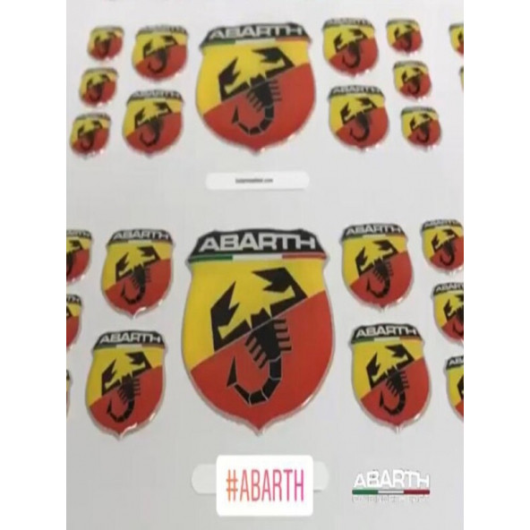 ABARTH LOGOLU DAMLA STICKER TAKIM (11 PARÇA) - Resim 5