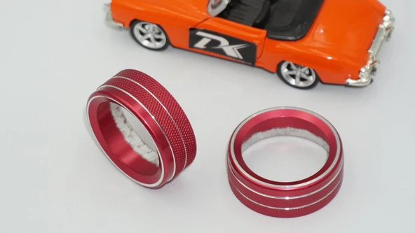 DK Tuning Mustang 15-21 Ses Açma Düğmeleri Kırmızı Dekoratif Halkaları - 5