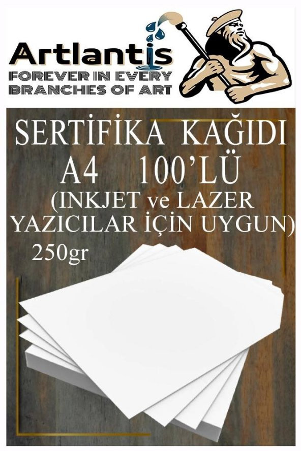 A4 Sertifika Kağıdı Kalın 100 Adet Gramajlı Fotokopi Kağıdı 250 gr Tüm Yazıcılara Uyumlu 21x29.7 cm Kalın Baskı Kağıdı