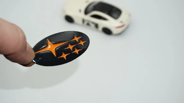 DK Tuning Direksiyon Siyah Turuncu Amblem Logo Arma Subaru İle Uyumlu - 2
