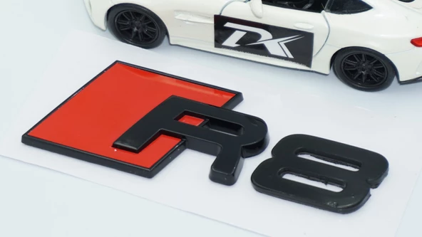 DK Tuning R8 Bagaj Siyah 3M 3D Yazı Logo Audi İle Uyumlu - 4