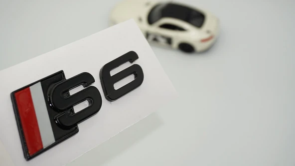 DK Tuning S6 Siyah Gri Kırmızı Bagaj Logo Audi İle Uyumlu ürün görseli 1