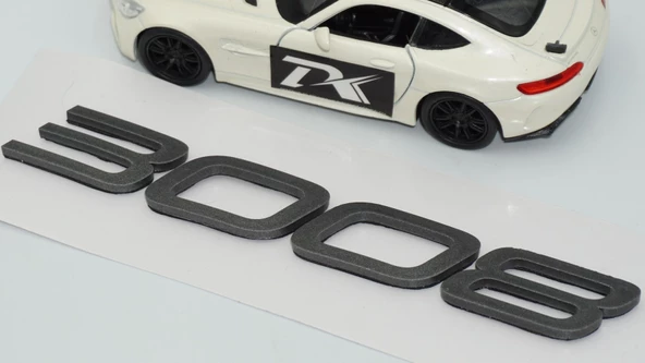 DK Tuning Peugeot Yeni 3008 Bagaj 3M 3D Koyu Gri ABS Yazı Logo - 5