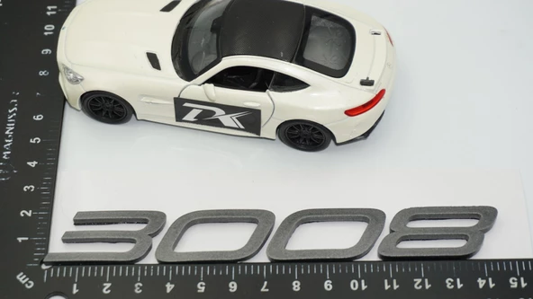 DK Tuning Peugeot Yeni 3008 Bagaj 3M 3D Koyu Gri ABS Yazı Logo - 2