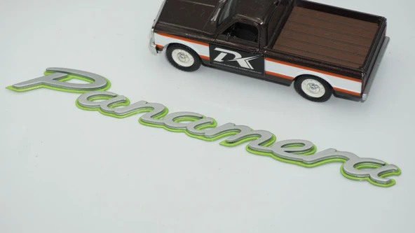 DK Tuning Porsche Panamera Yeşil Gri ABS Yazı Logo Arma - Resim 4