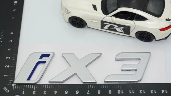 DK Tuning Yeni iX3 Bagaj Gri Mavi ABS Yazı Logo Bmw İle Uyumlu - Resim 2