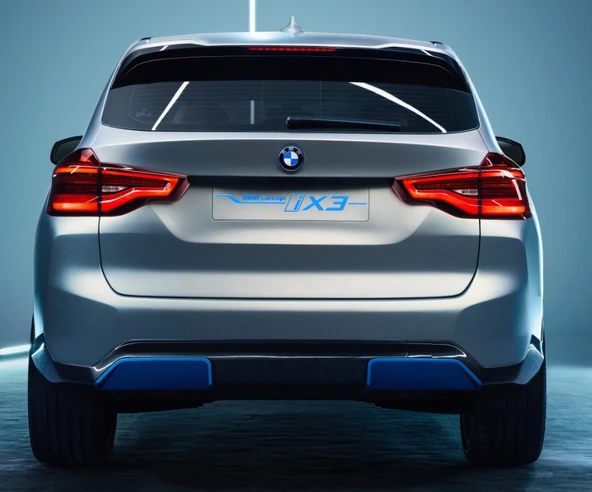 DK Tuning Yeni iX3 Bagaj Gri Mavi ABS Yazı Logo Bmw İle Uyumlu - Resim 3