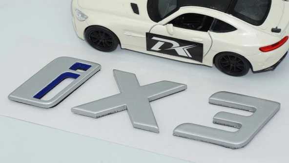 DK Tuning Yeni iX3 Bagaj Gri Mavi ABS Yazı Logo Bmw İle Uyumlu - Resim 5