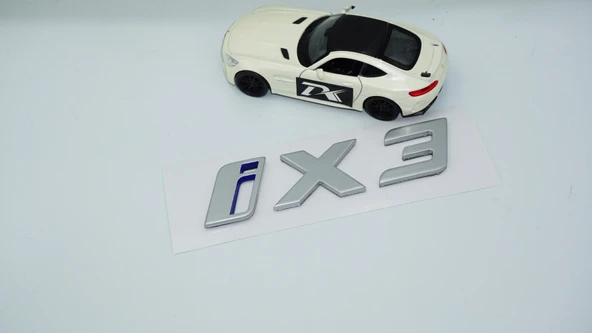 DK Tuning Yeni iX3 Bagaj Gri Mavi ABS Yazı Logo Bmw İle Uyumlu - Resim 4