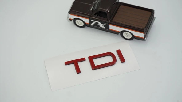 DK Tuning Audi TDi Yeni Nesil Bagaj Kırmızı ABS Yazı Logo Amblem - Resim 4
