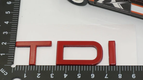 DK Tuning Audi TDi Yeni Nesil Bagaj Kırmızı ABS Yazı Logo Amblem - Resim 2