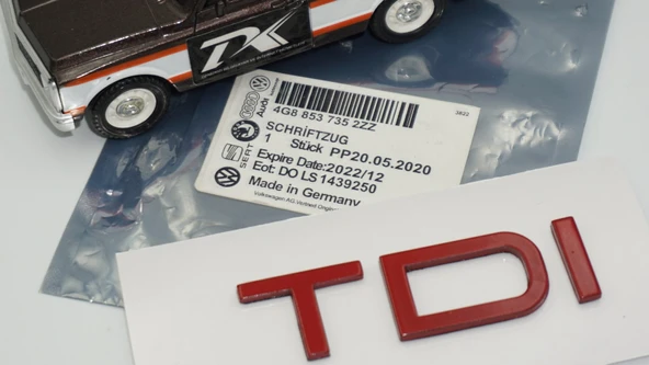 DK Tuning Audi TDi Yeni Nesil Bagaj Kırmızı ABS Yazı Logo Amblem - Resim 5
