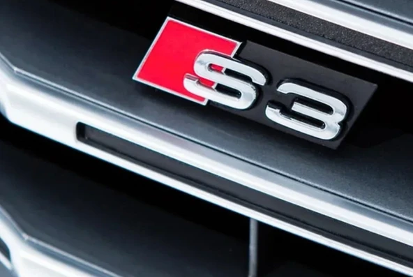 DK Tuning S3 Gri Kırmızı Ön Panjur Logo Arma Audi İle Uyumlu - 3